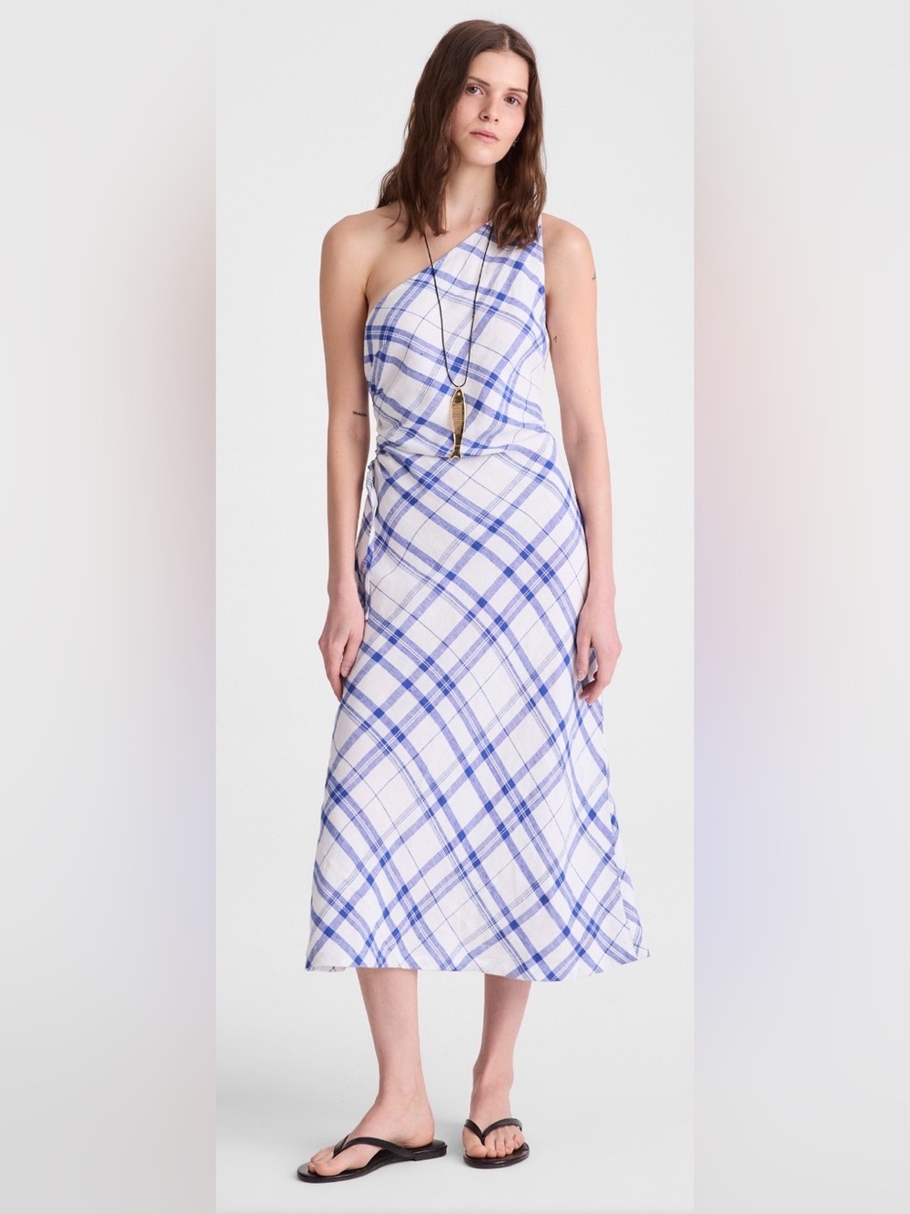 NWT MADEWELL Rouched One Shoulder Midi Dress size women’s 6
